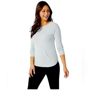BAREFOOT DREAMS- CozyChic Ultra Lite Raglan Pullover- Light Blue- MEDIUM